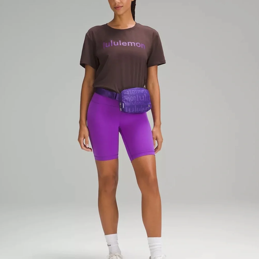 Lululemon 🍋 New everywhere belt bag Wobbly Wordmark , Atomic Purple Petrol NWT - Picture 2 of 7